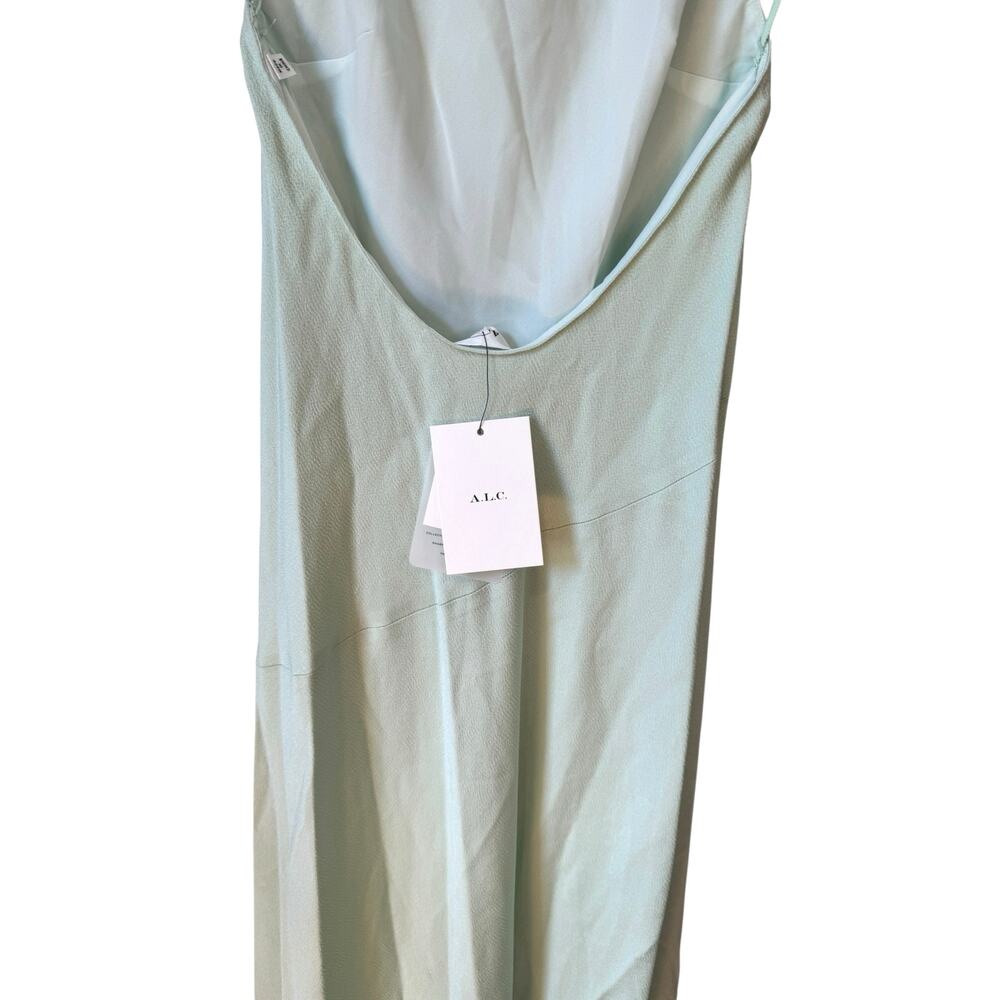 ALC NWT Sara Gown Maxi Dress Halter Mint Green Sz 6 Open Back Formal Satin $595 - Picture 9 of 12